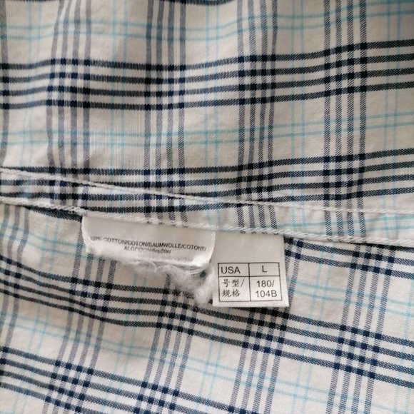 Brooks Brother Mens Blue Plaid Short Sleeve Regent Fit Button Down Shirt L - Picture 6 of 6
